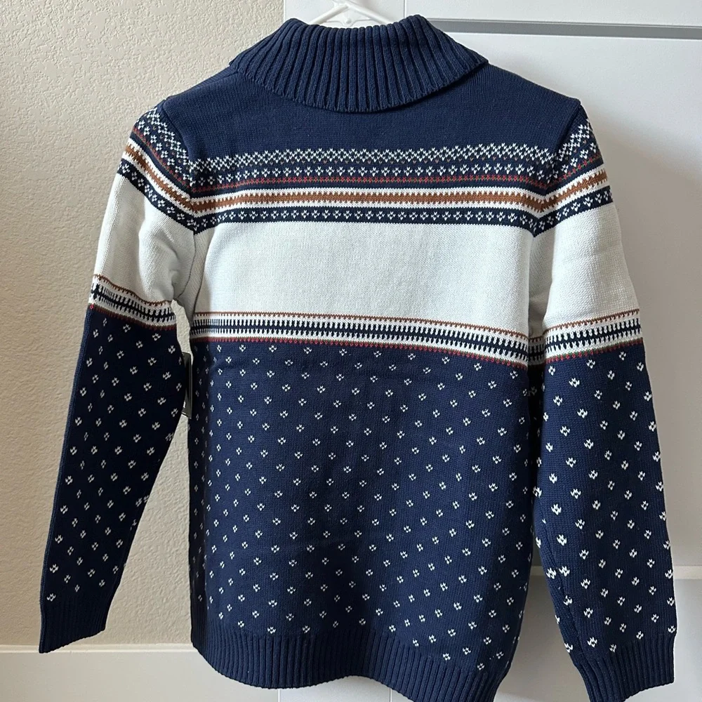 NEW Gymboree Boys’ “Family Celebrations” Train Sweater – Size 10 (Tidal Blue) - Picture 2 of 5